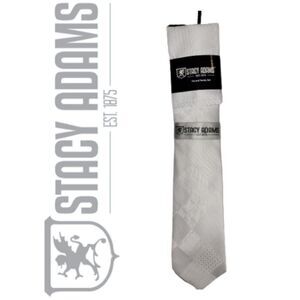 Stacy Adams Men's White Plaid Regular Tie and Hanky Set Size OS